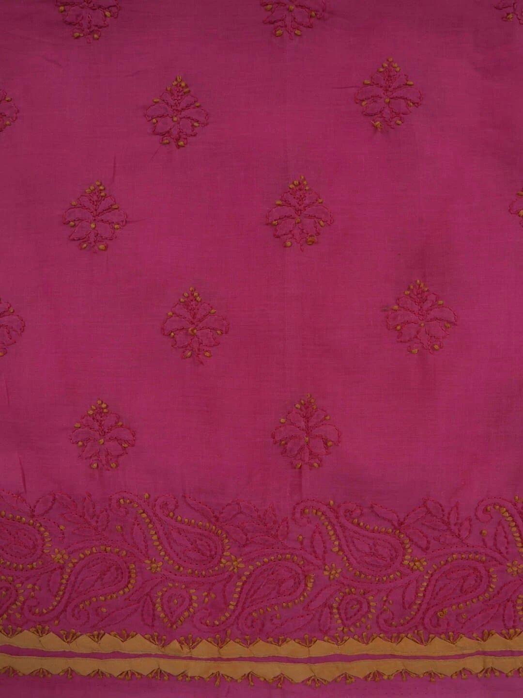 Ada Hand Embroidered Pink Cotton Lucknowi Chikankari Unstitched Suit Piece 01A106208