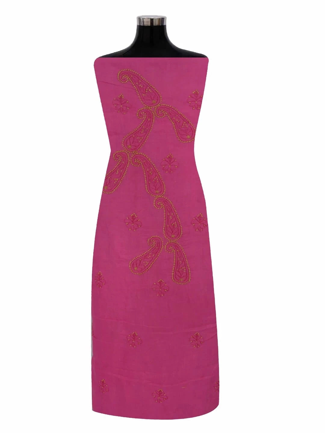 Ada Hand Embroidered Pink Cotton Lucknowi Chikankari Unstitched Suit Piece 01A106208