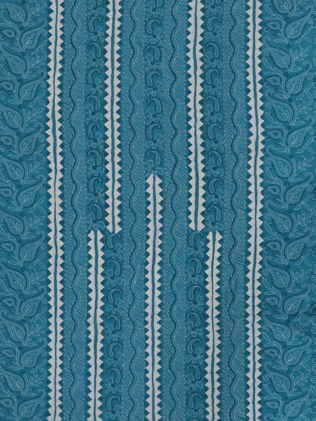 Ada Hand Embroidered Cyan Blue Cotton Lucknowi Chikankari Unstitched Suit Piece 01A106168