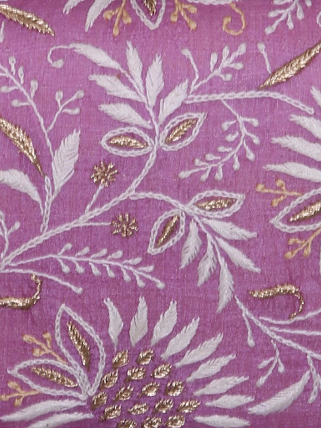 Ada Hand Embroidered Mauve Silk Lucknowi Chikankari Clutch Handbag With Zari Work 01A377945