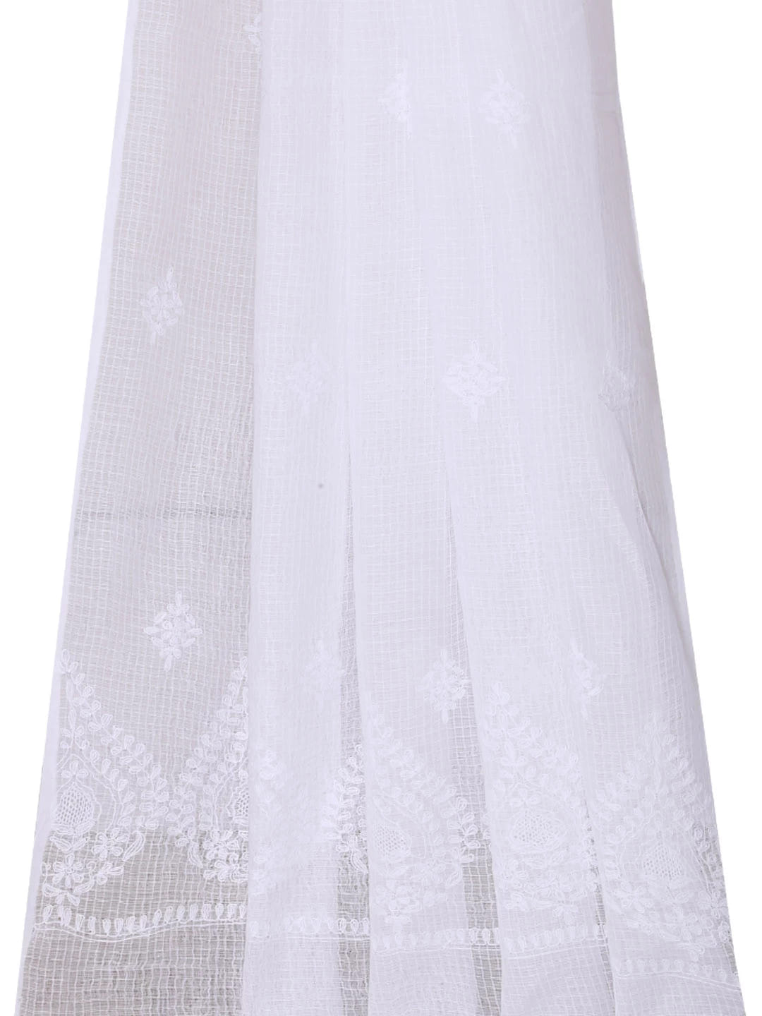 Ada Hand Embroidered White Kota Lucknowi Chikankari Dupatta 01A351843