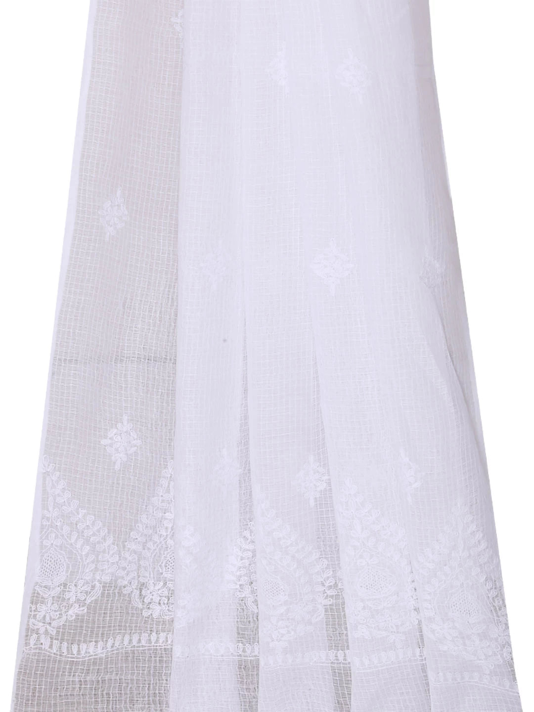 Ada Hand Embroidered White Kota Lucknowi Chikankari Dupatta 01A351843