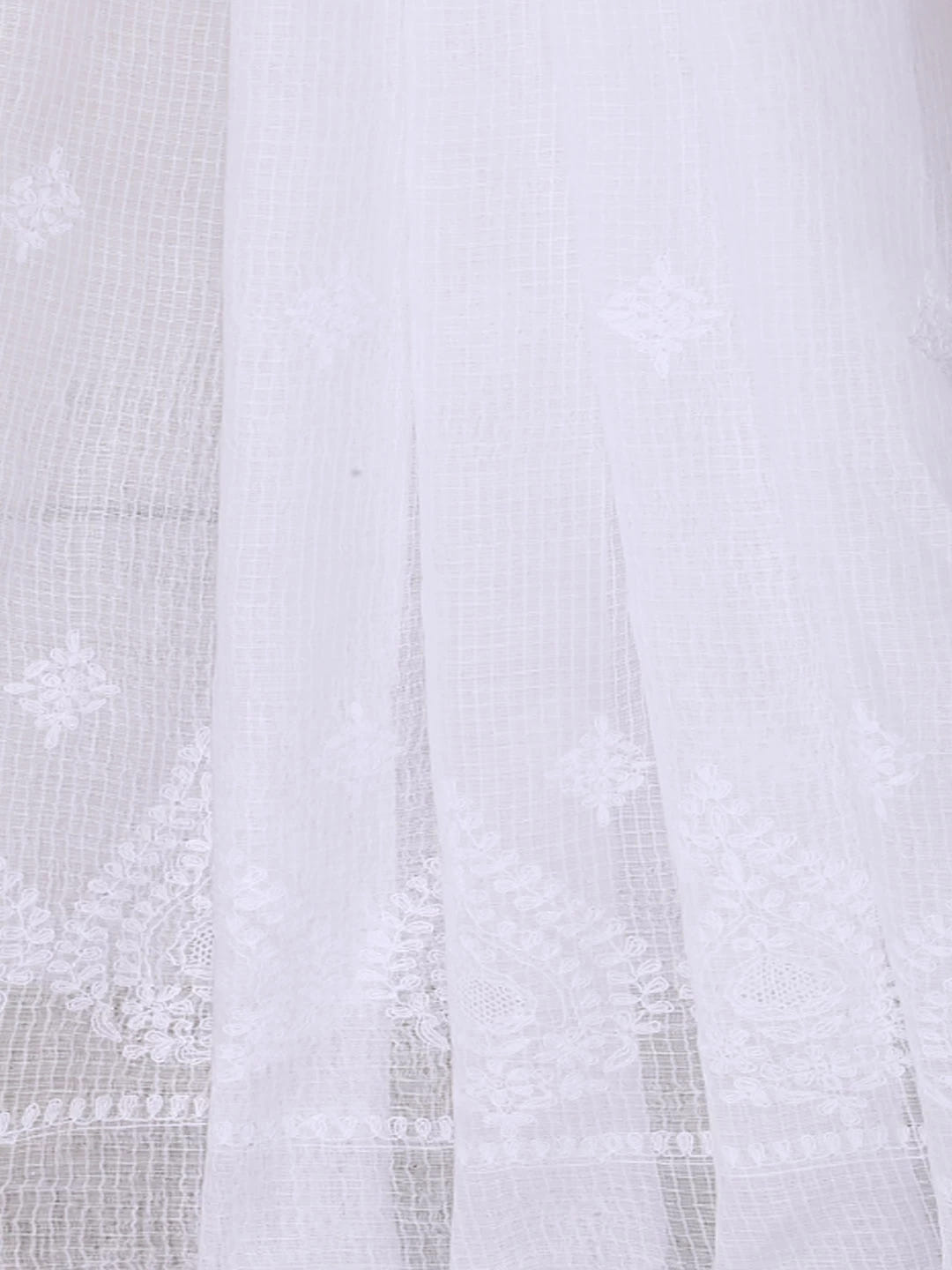 Ada Hand Embroidered White Kota Lucknowi Chikankari Dupatta 01A351843