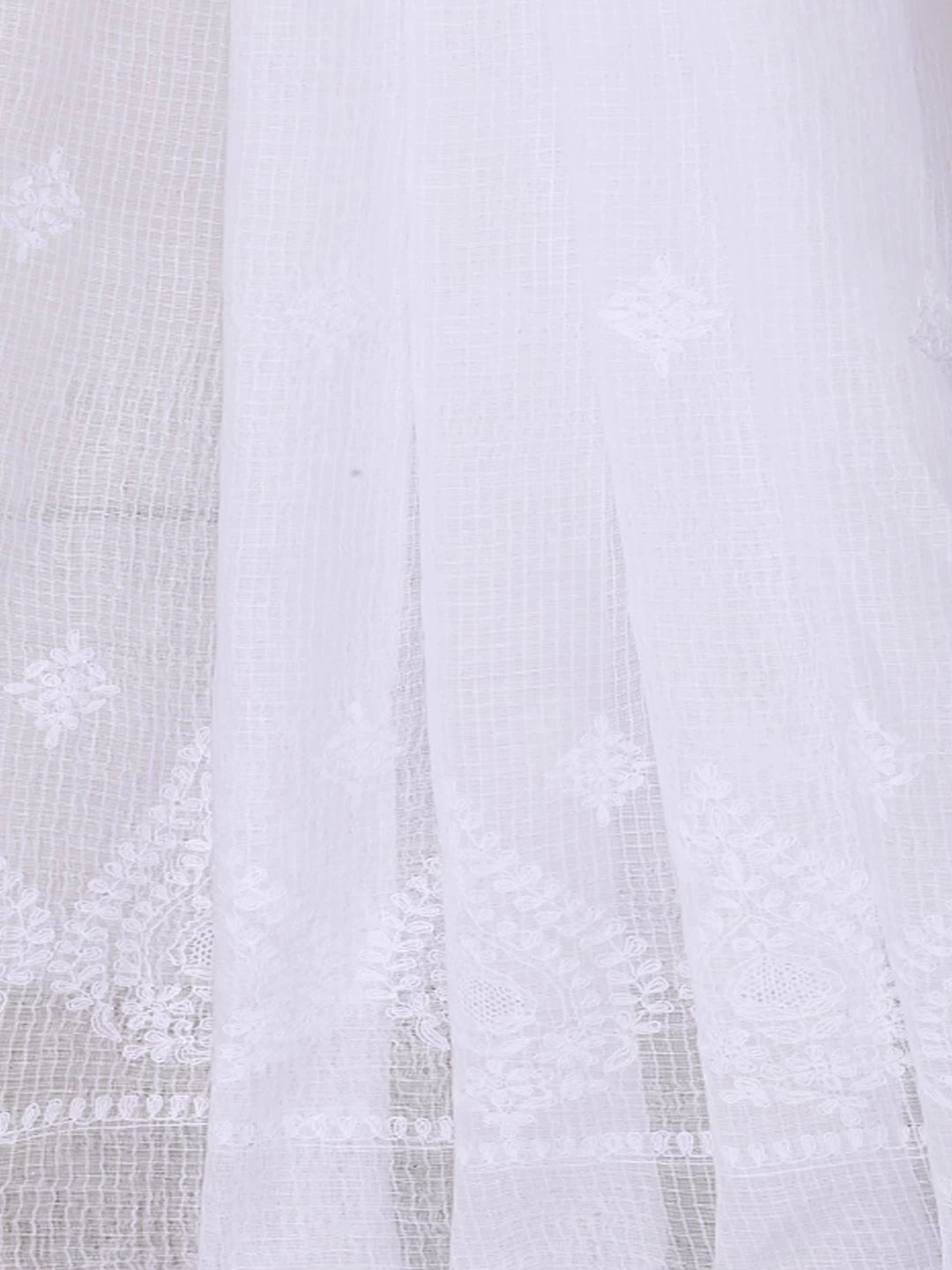 Ada Hand Embroidered White Kota Lucknowi Chikankari Dupatta 01A351843