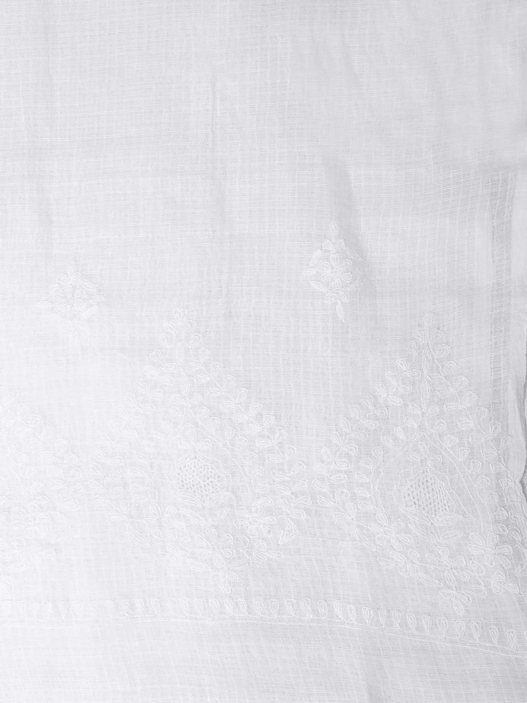 Ada Hand Embroidered White Kota Lucknowi Chikankari Dupatta 01A351843
