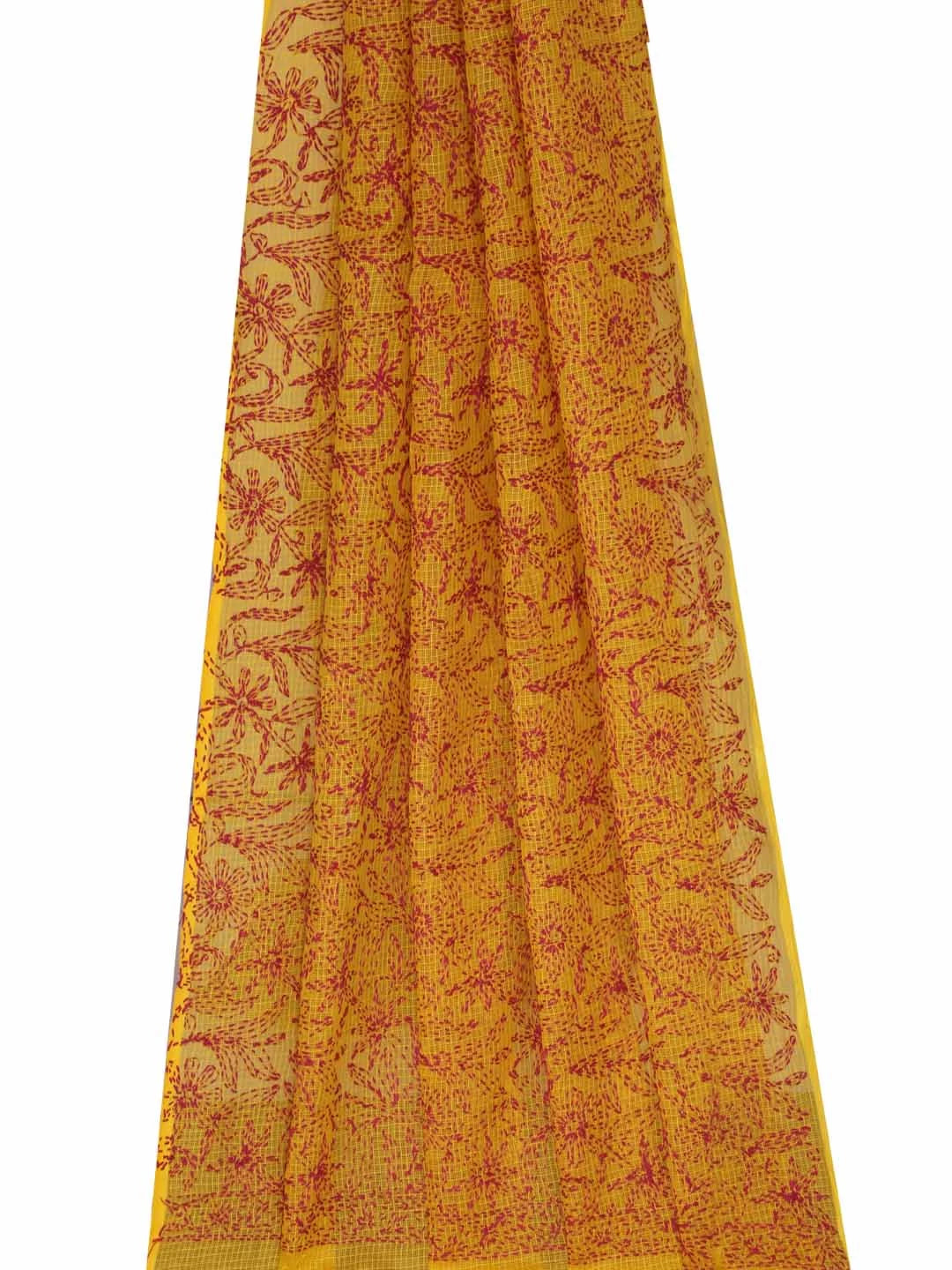 Ada Hand Embroidered Mustard Kota Lucknowi Chikankari Dupatta 01A189436