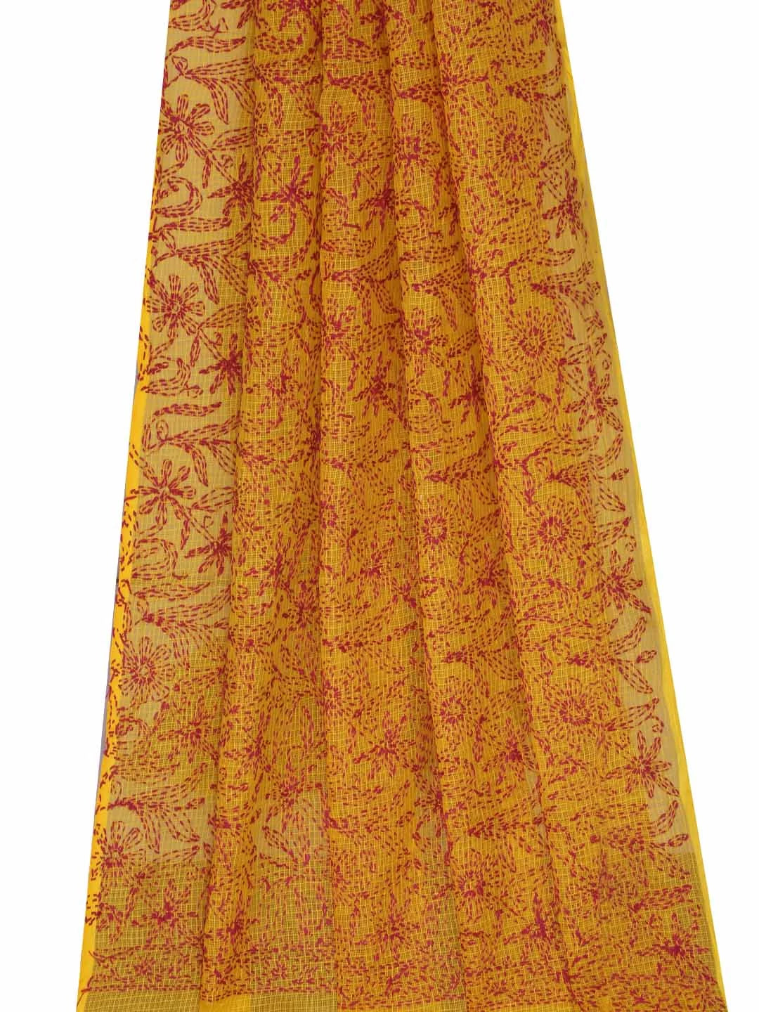 Ada Hand Embroidered Mustard Kota Lucknowi Chikankari Dupatta 01A189436