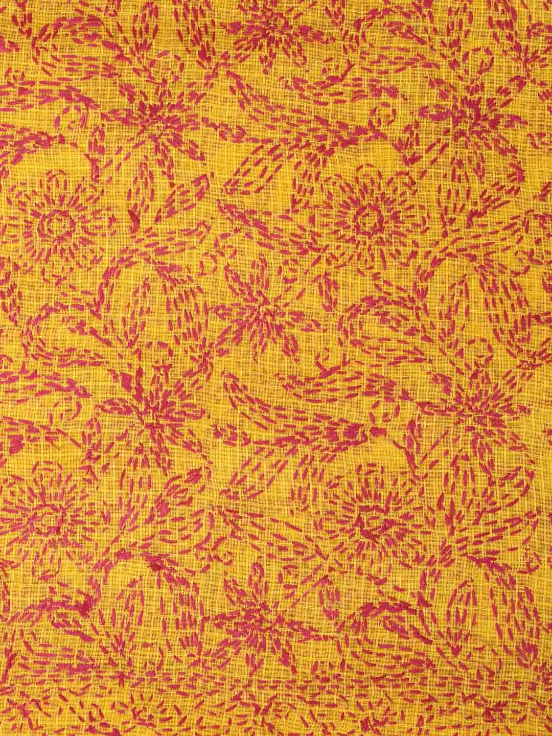 Ada Hand Embroidered Mustard Kota Lucknowi Chikankari Dupatta 01A189436