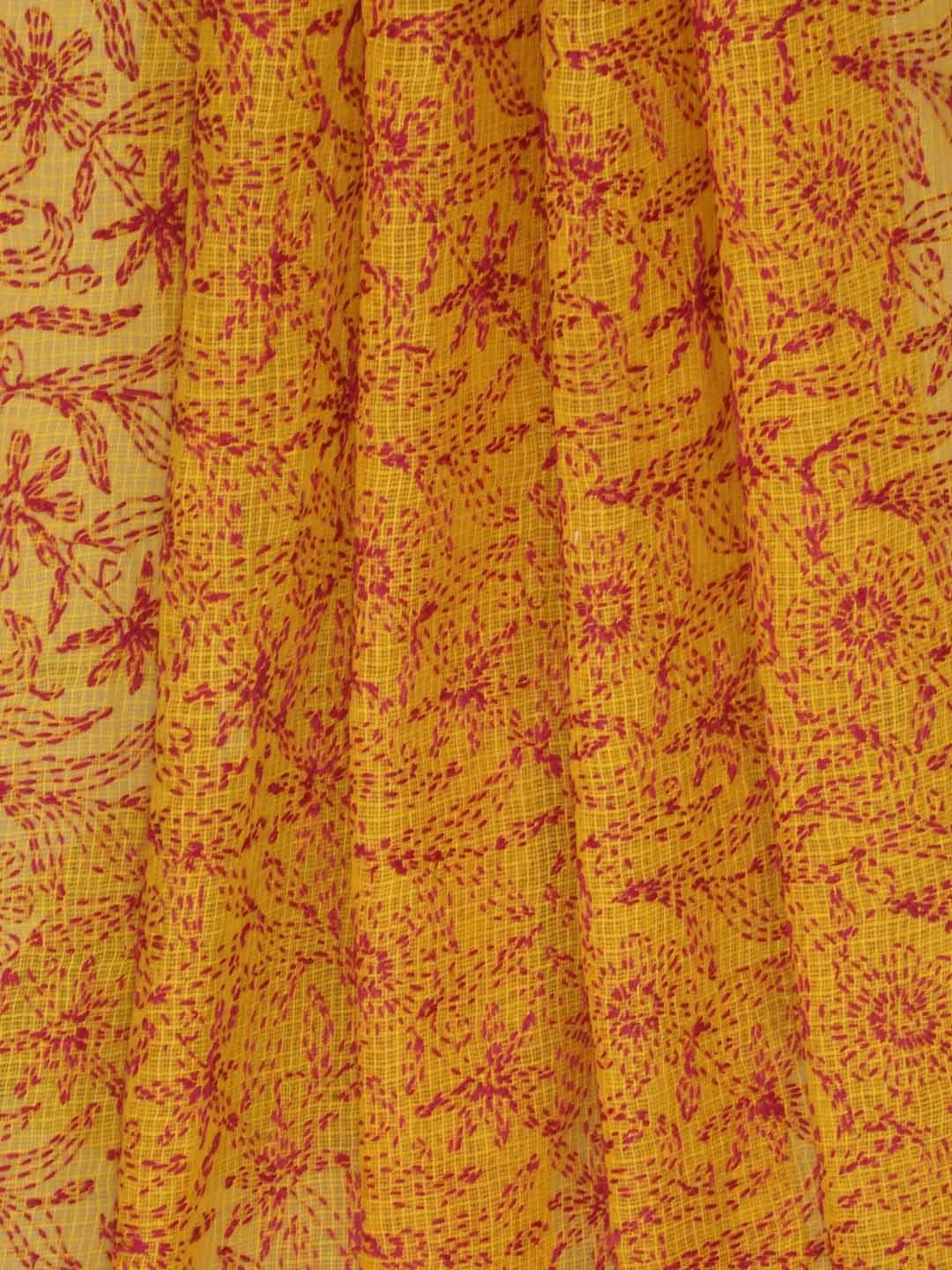 Ada Hand Embroidered Mustard Kota Lucknowi Chikankari Dupatta 01A189436