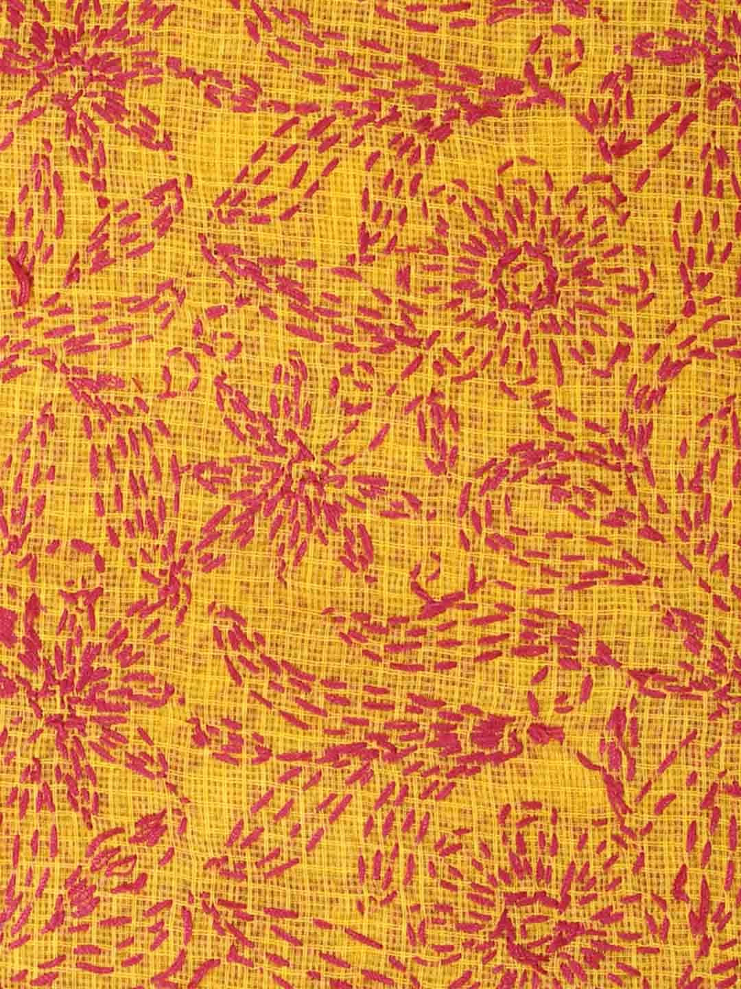 Ada Hand Embroidered Mustard Kota Lucknowi Chikankari Dupatta 01A189436