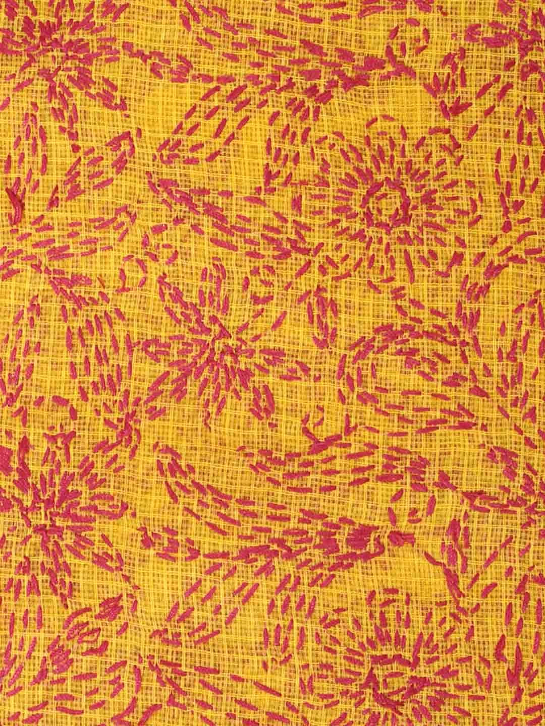 Ada Hand Embroidered Mustard Kota Lucknowi Chikankari Dupatta 01A189436
