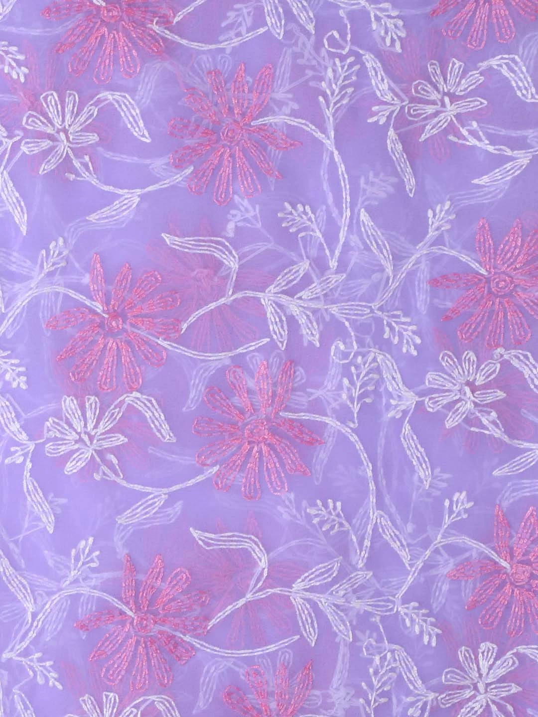 Ada Hand Embroidered Lavender Blue Georgette Lucknowi Chikankari Dupatta 01A255816