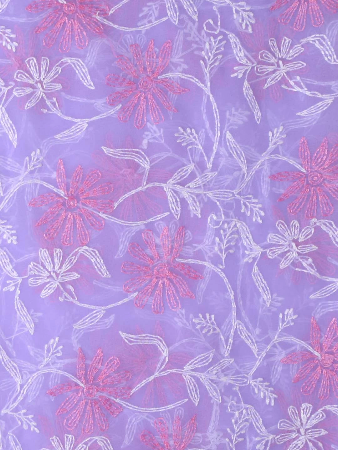 Ada Hand Embroidered Lavender Blue Georgette Lucknowi Chikankari Dupatta 01A255816