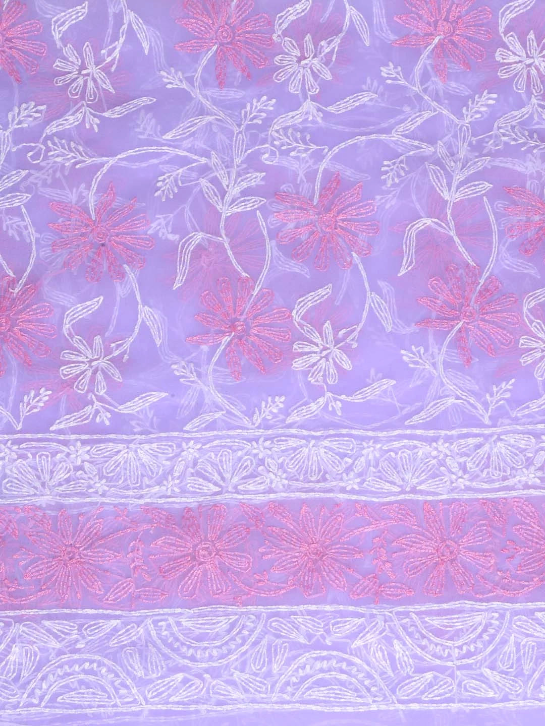 Ada Hand Embroidered Lavender Blue Georgette Lucknowi Chikankari Dupatta 01A255816