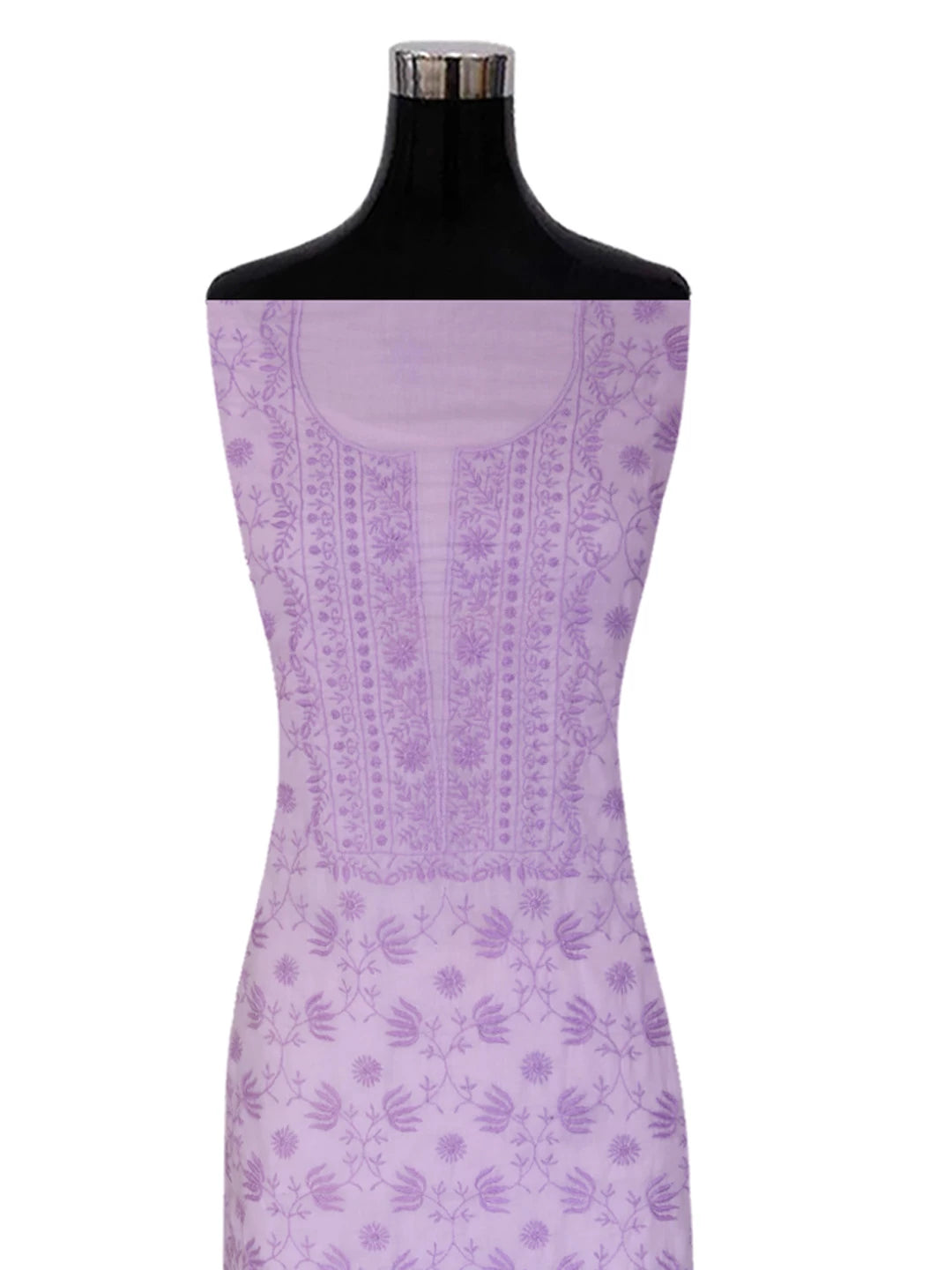 Ada Hand Embroidered Lavender Mulmul Lucknowi Chikankari Unstitched Suit Piece 01A376753