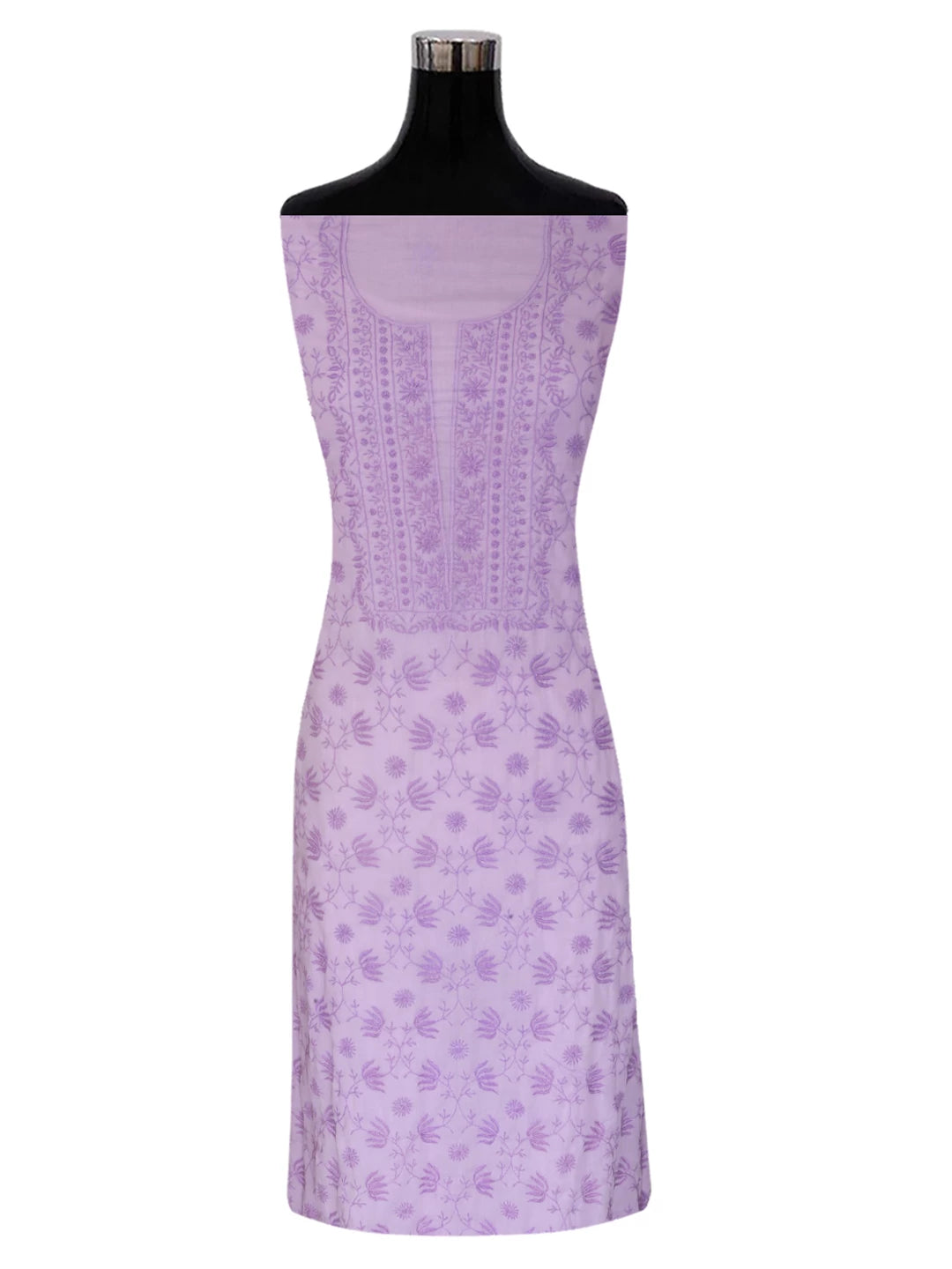 Ada Hand Embroidered Lavender Mulmul Lucknowi Chikankari Unstitched Suit Piece 01A376753