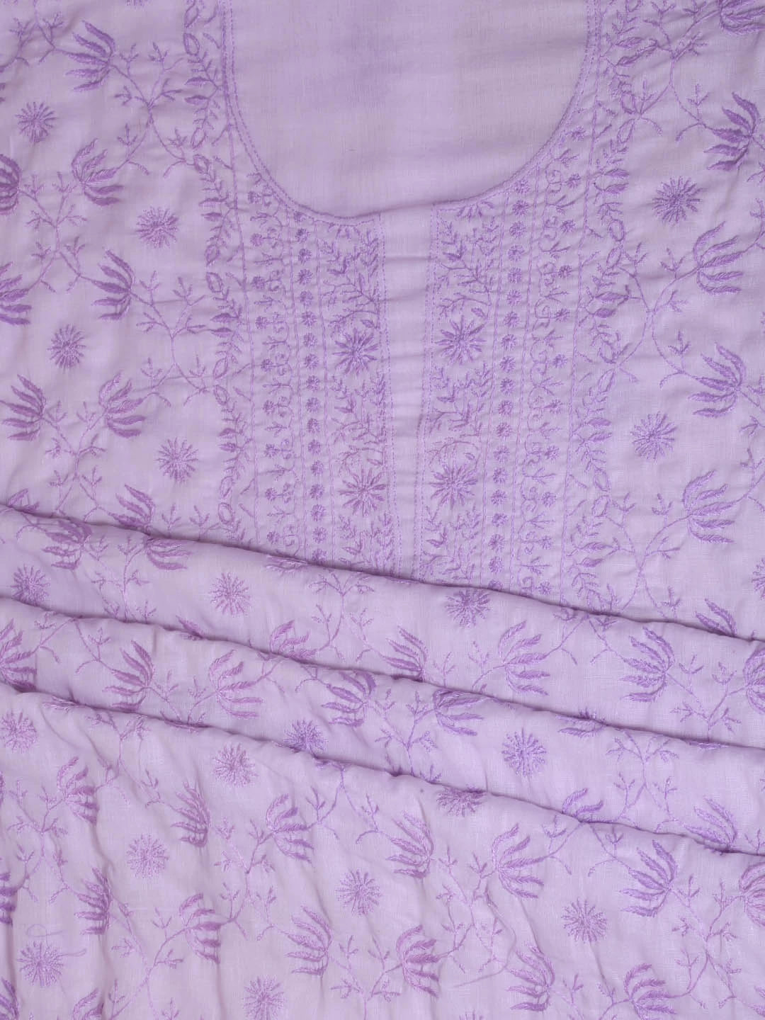 Ada Hand Embroidered Lavender Mulmul Lucknowi Chikankari Unstitched Suit Piece 01A376753