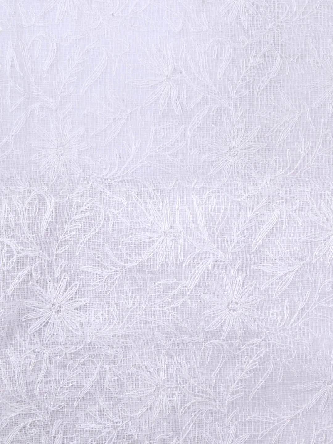 Ada Hand Embroidered White Kota Lucknowi Chikankari Saree With Blouse 01A361674