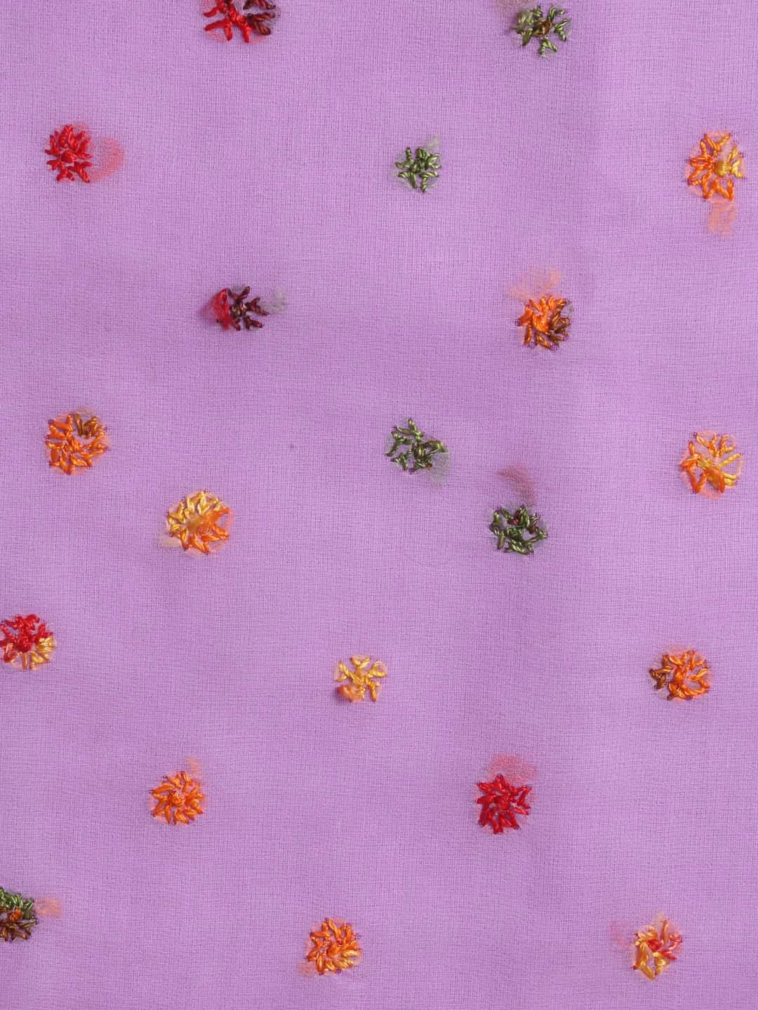 Ada Hand Embroidered Mauve Georgette Lucknowi Chikankari Saree With Blouse 01A378261