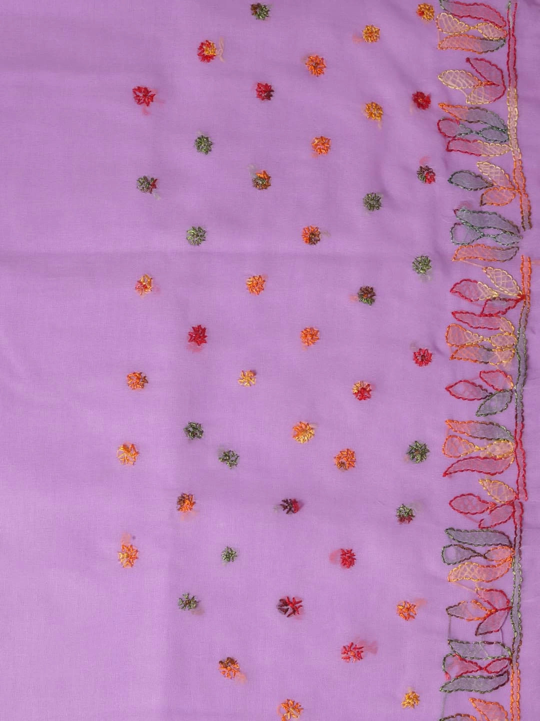 Ada Hand Embroidered Mauve Georgette Lucknowi Chikankari Saree With Blouse 01A378261