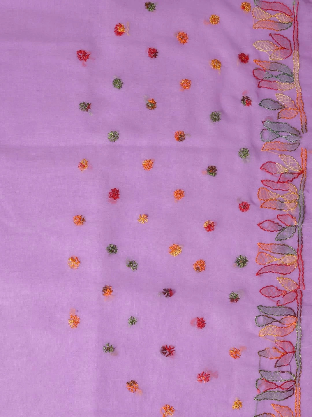 Ada Hand Embroidered Mauve Georgette Lucknowi Chikankari Saree With Blouse 01A378261