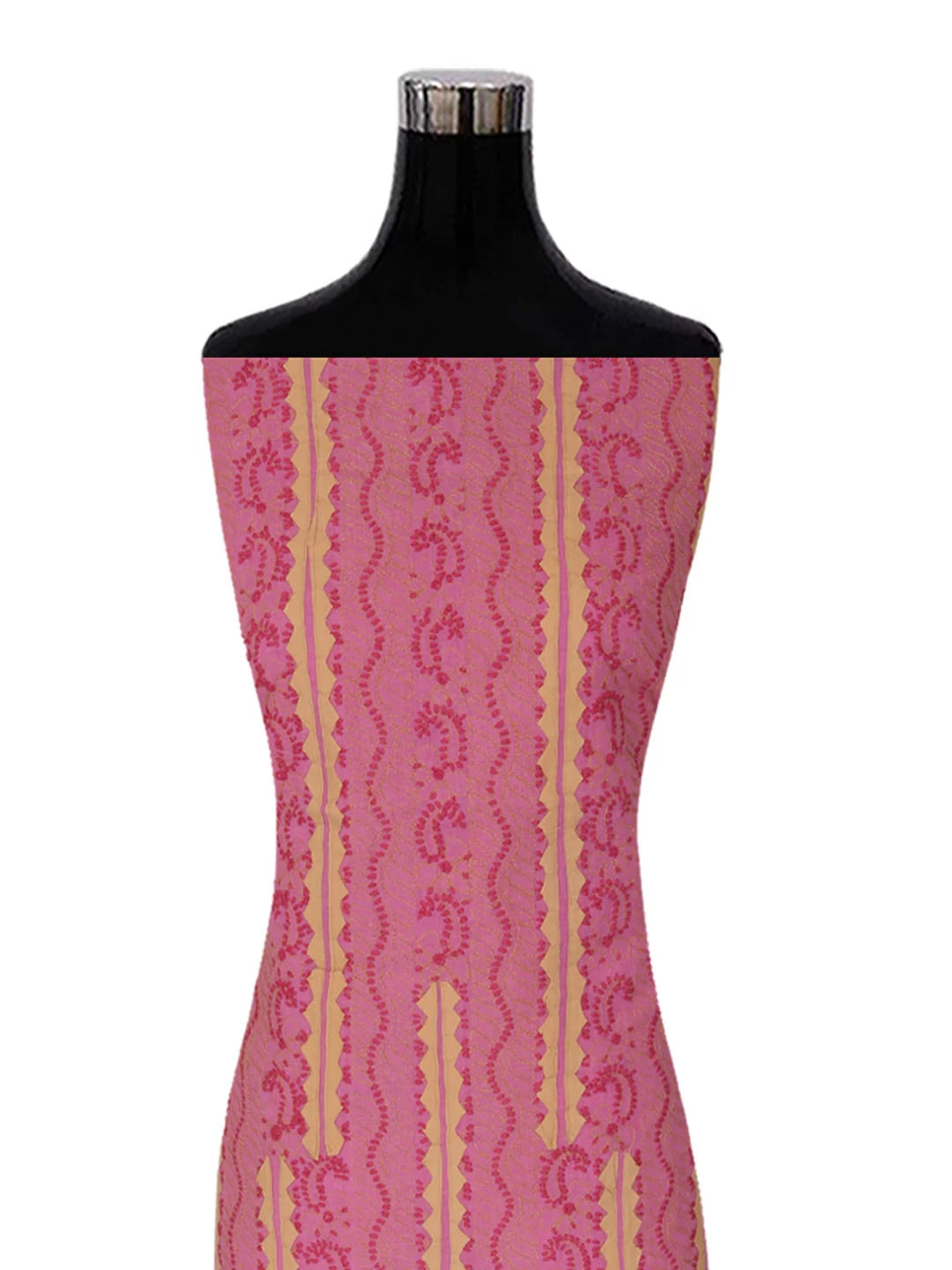 Ada Hand Embroidered Pink Cotton Lucknowi Chikankari Unstitched Suit Piece 01A177301