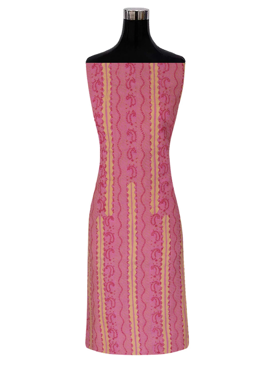 Ada Hand Embroidered Pink Cotton Lucknowi Chikankari Unstitched Suit Piece 01A177301