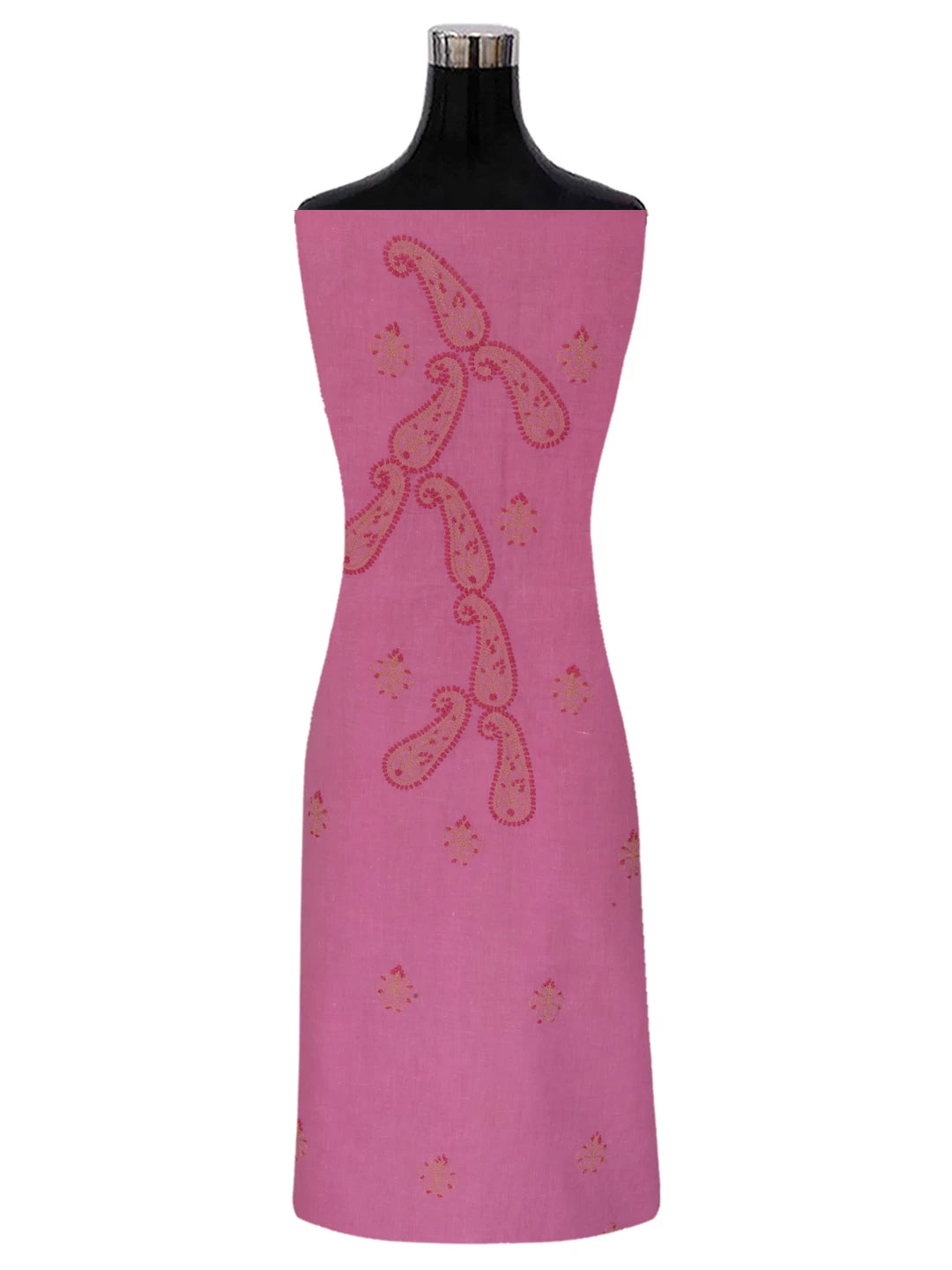 Ada Hand Embroidered Pink Cotton Lucknowi Chikankari Unstitched Suit Piece 01A177301