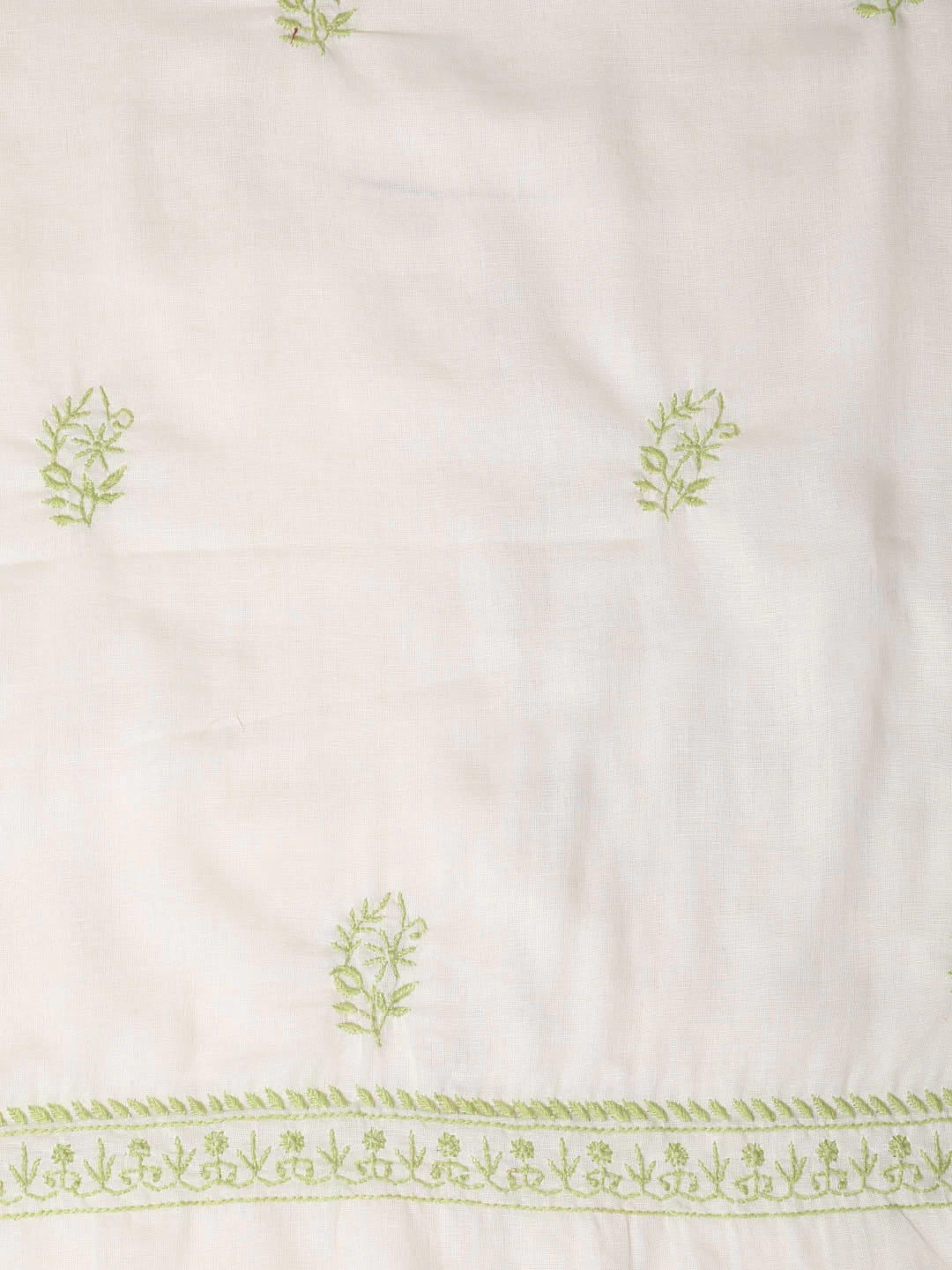 Ada Hand Embroidered Lemon Mulmul Lucknowi Chikankari Unstitched Suit Piece 01A369739