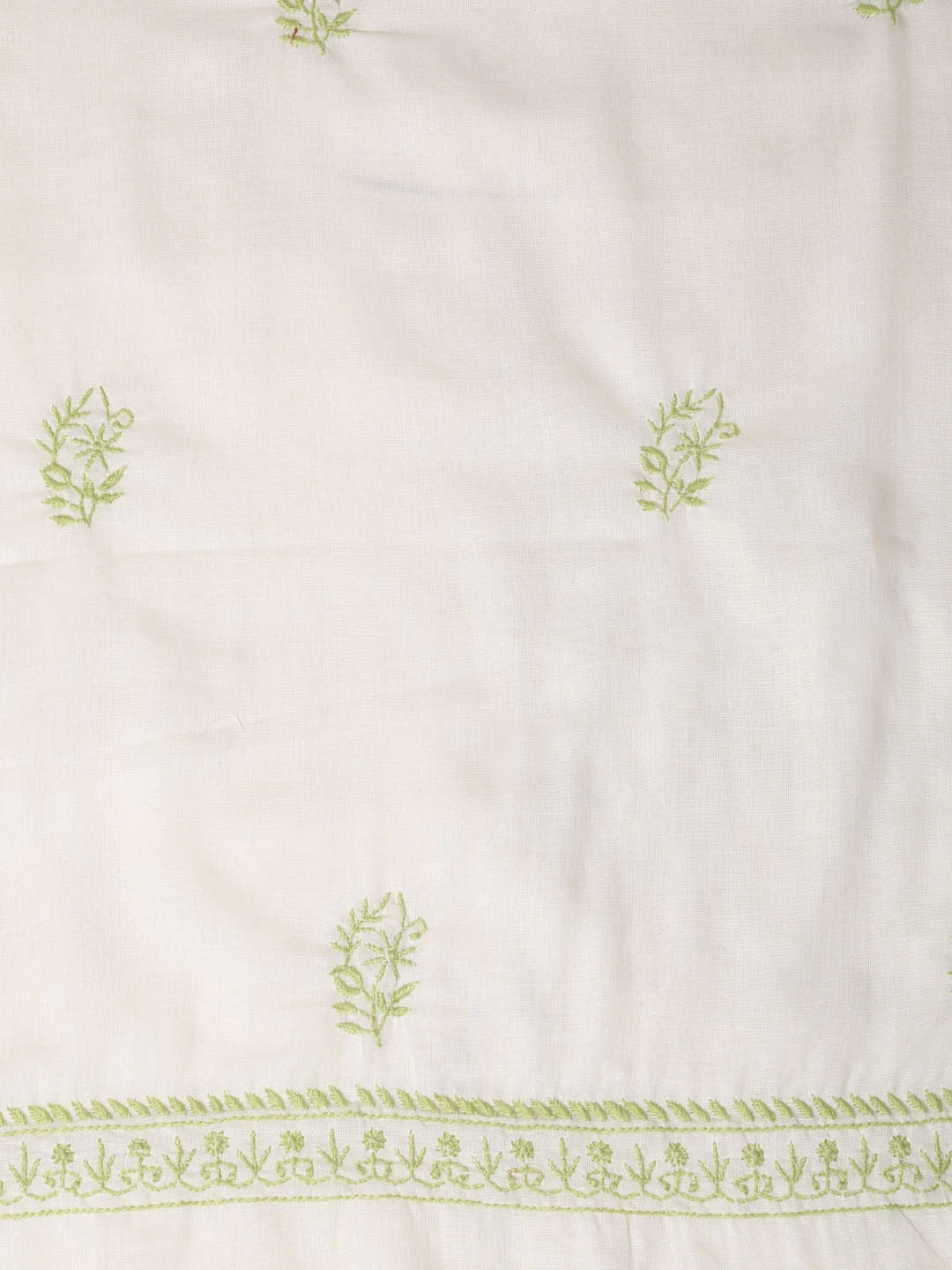 Ada Hand Embroidered Lemon Mulmul Lucknowi Chikankari Unstitched Suit Piece 01A369739