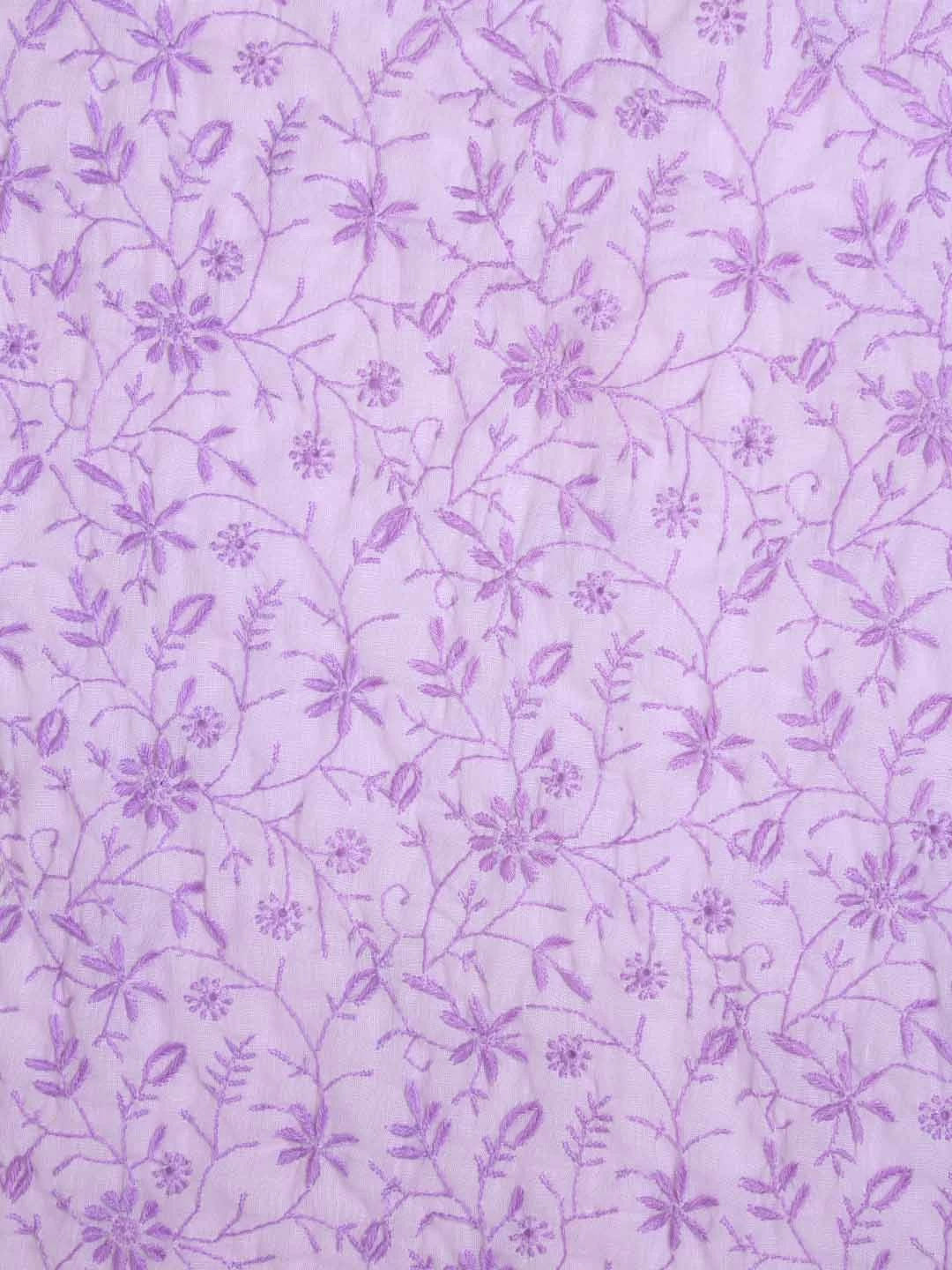 Ada Hand Embroidered Lavender Mulmul Lucknowi Chikankari Unstitched Suit Piece 01A376752