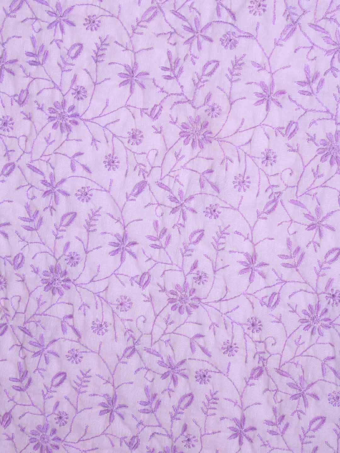 Ada Hand Embroidered Lavender Mulmul Lucknowi Chikankari Unstitched Suit Piece 01A376752