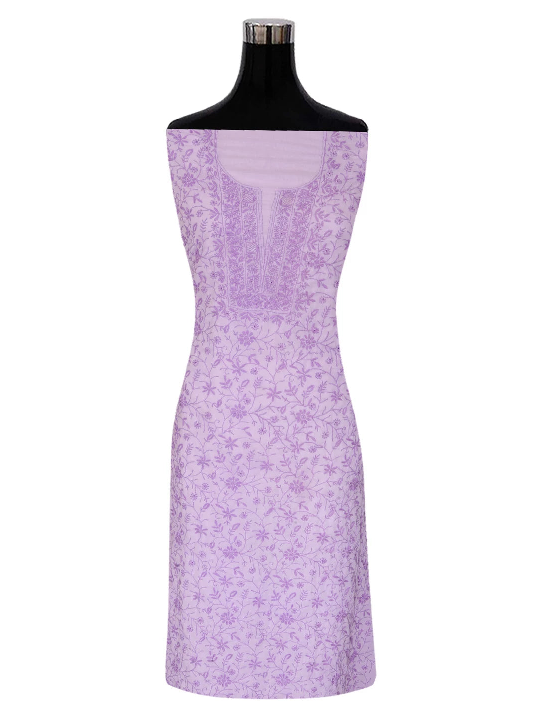 Ada Hand Embroidered Lavender Mulmul Lucknowi Chikankari Unstitched Suit Piece 01A376752