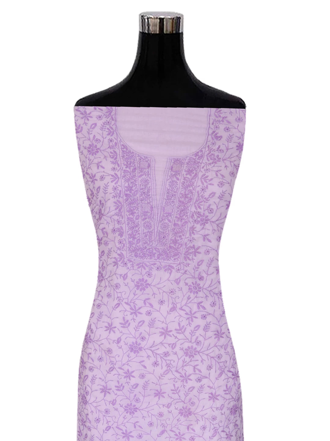 Ada Hand Embroidered Lavender Mulmul Lucknowi Chikankari Unstitched Suit Piece 01A376752