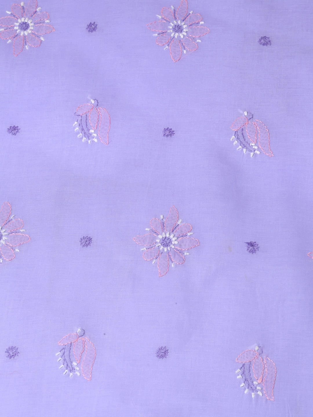Ada Hand Embroidered Mauve Cotton Lucknowi Chikankari Semi stitched Suit Piece 01A393501