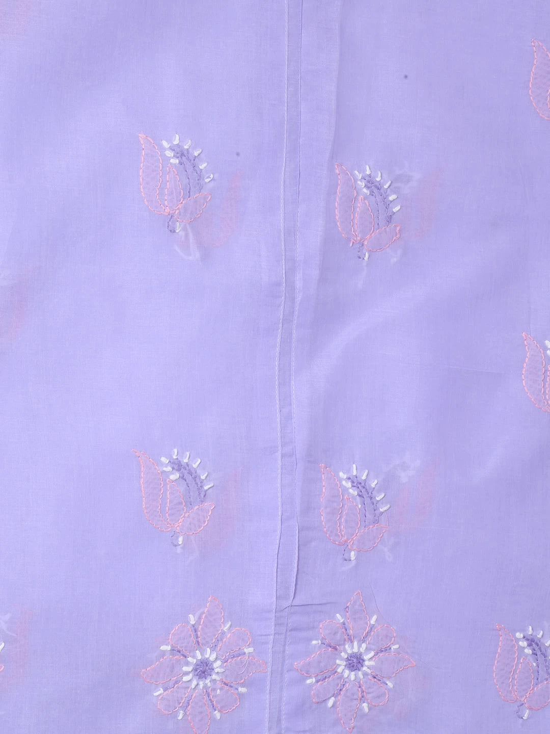 Ada Hand Embroidered Mauve Cotton Lucknowi Chikankari Semi stitched Suit Piece 01A393501