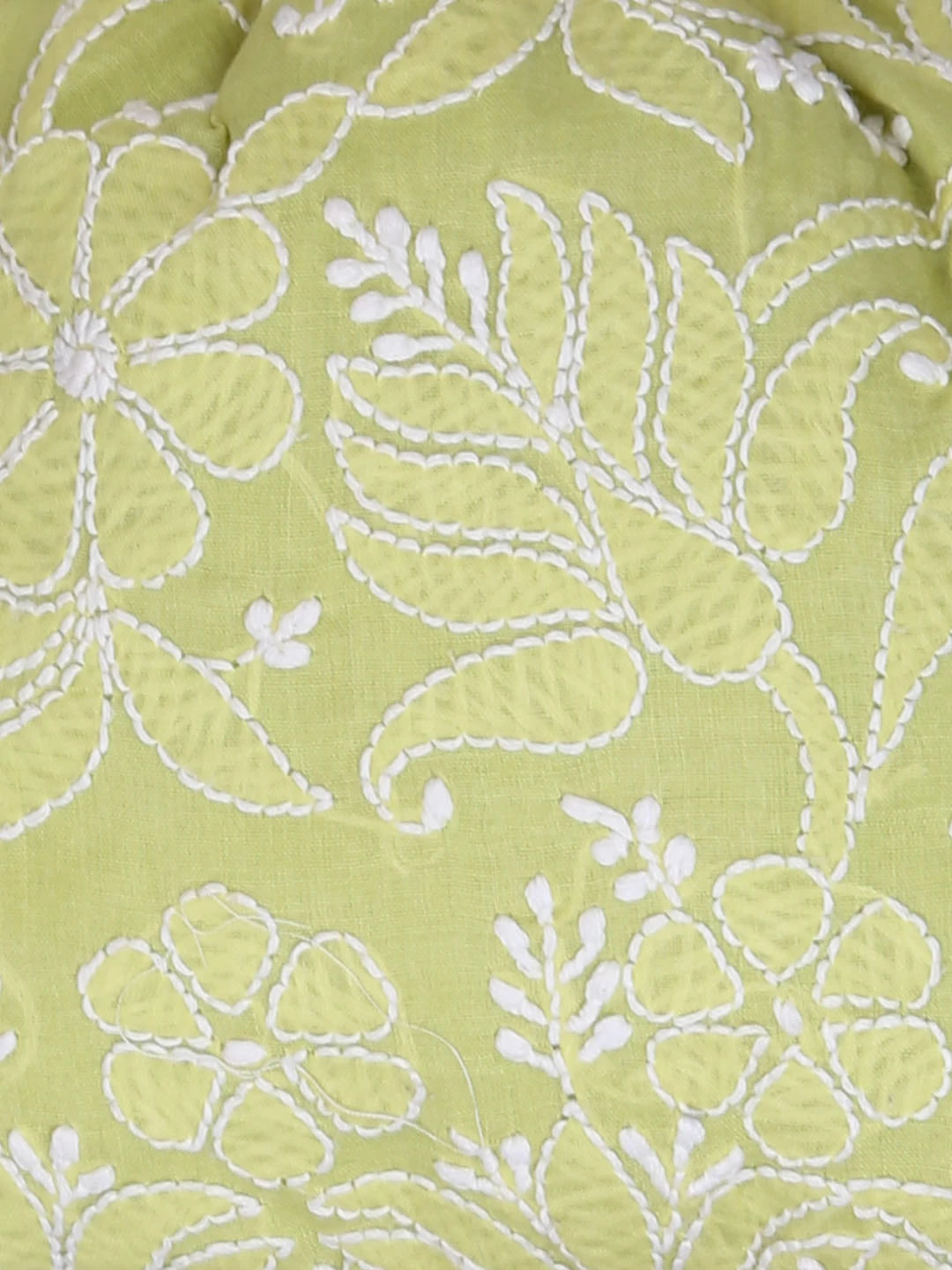 Ada Hand Embroidered Green Cotton Lucknowi Chikankari Potli Bag 01A381311