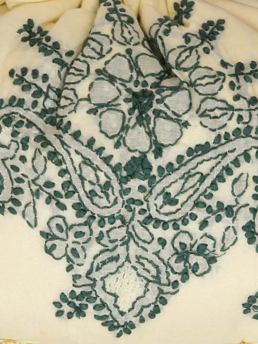 Ada Hand Embroidered Lemon Cotton Lucknowi Chikankari Potli Bag 01A381310