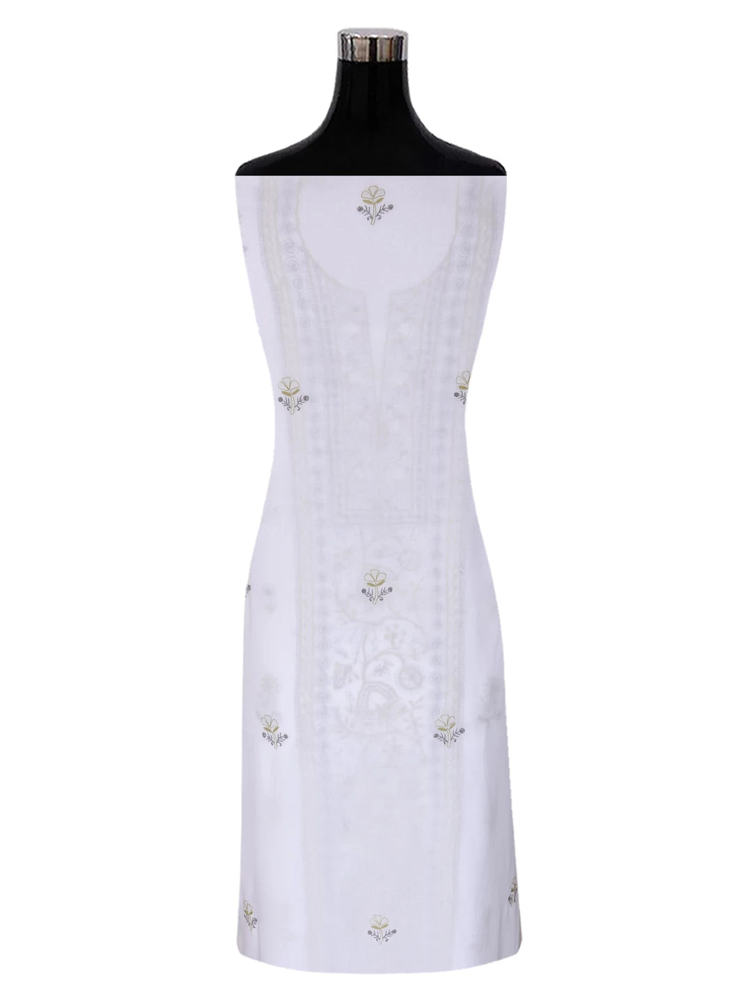 Ada Hand Embroidered White Muslin Lucknowi Chikankari Unstitched Suit Piece 01A396145