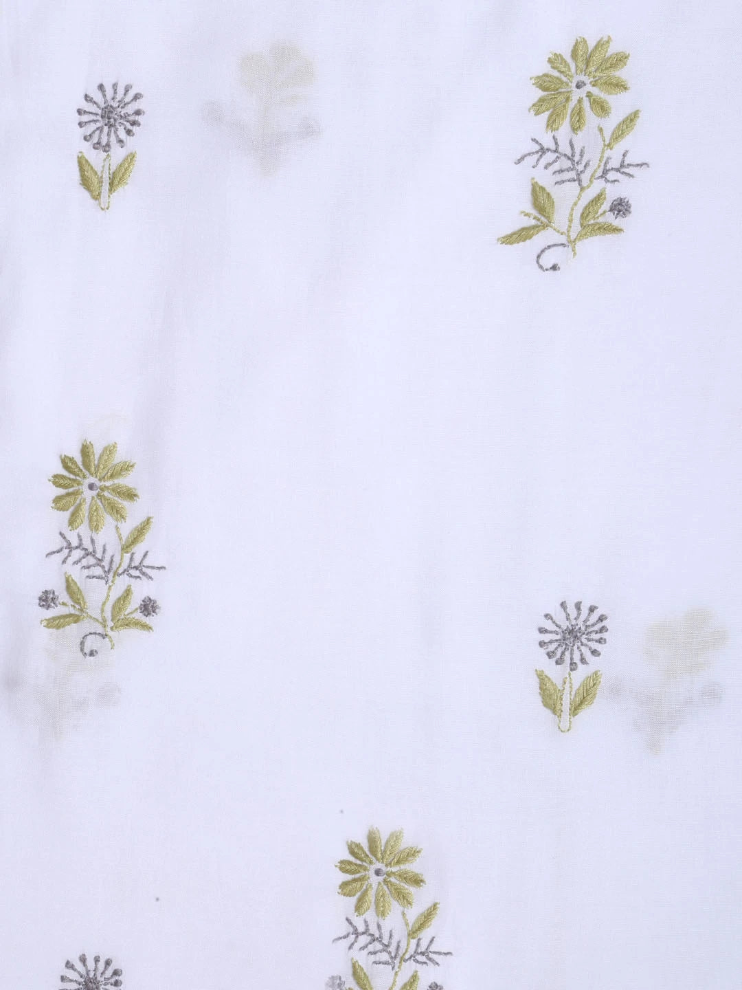 Ada Hand Embroidered White Muslin Lucknowi Chikankari Unstitched Suit Piece 01A396145