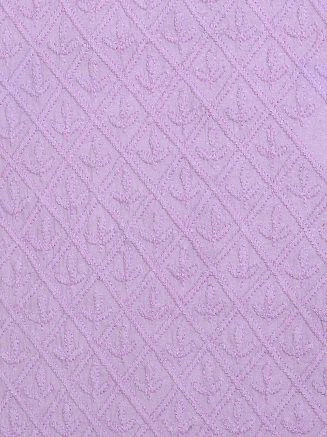 Ada Hand Embroidered Light Lilac Modal Lucknowi Chikankari Unstitched Suit Piece 01A395872