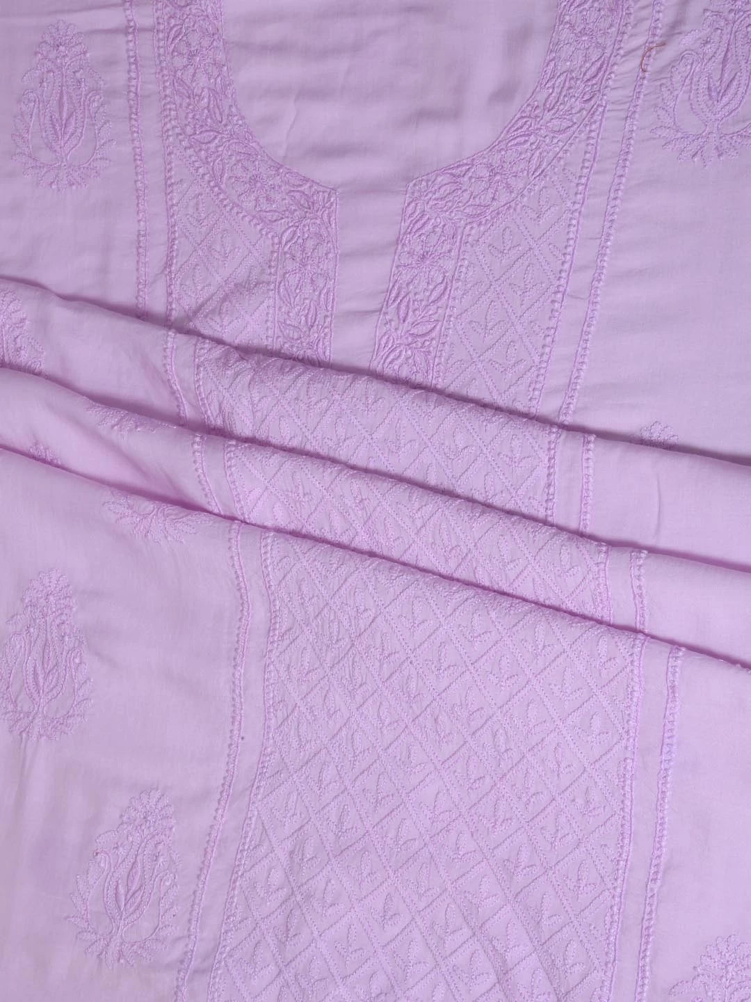 Ada Hand Embroidered Light Lilac Modal Lucknowi Chikankari Unstitched Suit Piece 01A395872