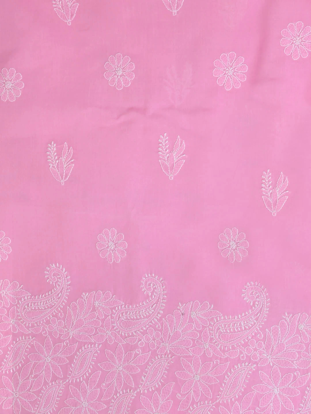 Ada Hand Embroidered Light Pink Cotton Lucknowi Chikankari Unstitched Suit Piece 01A393663