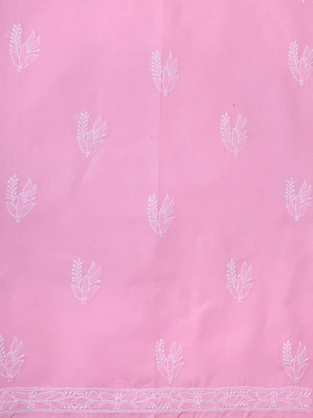 Ada Hand Embroidered Light Pink Cotton Lucknowi Chikankari Unstitched Suit Piece 01A393663