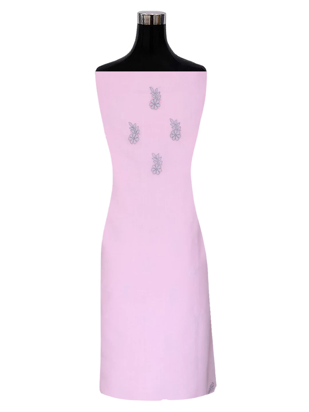 Ada Hand Embroidered Blush Pink Cotton Lucknowi Chikankari Unstitched Suit Piece 01A393605