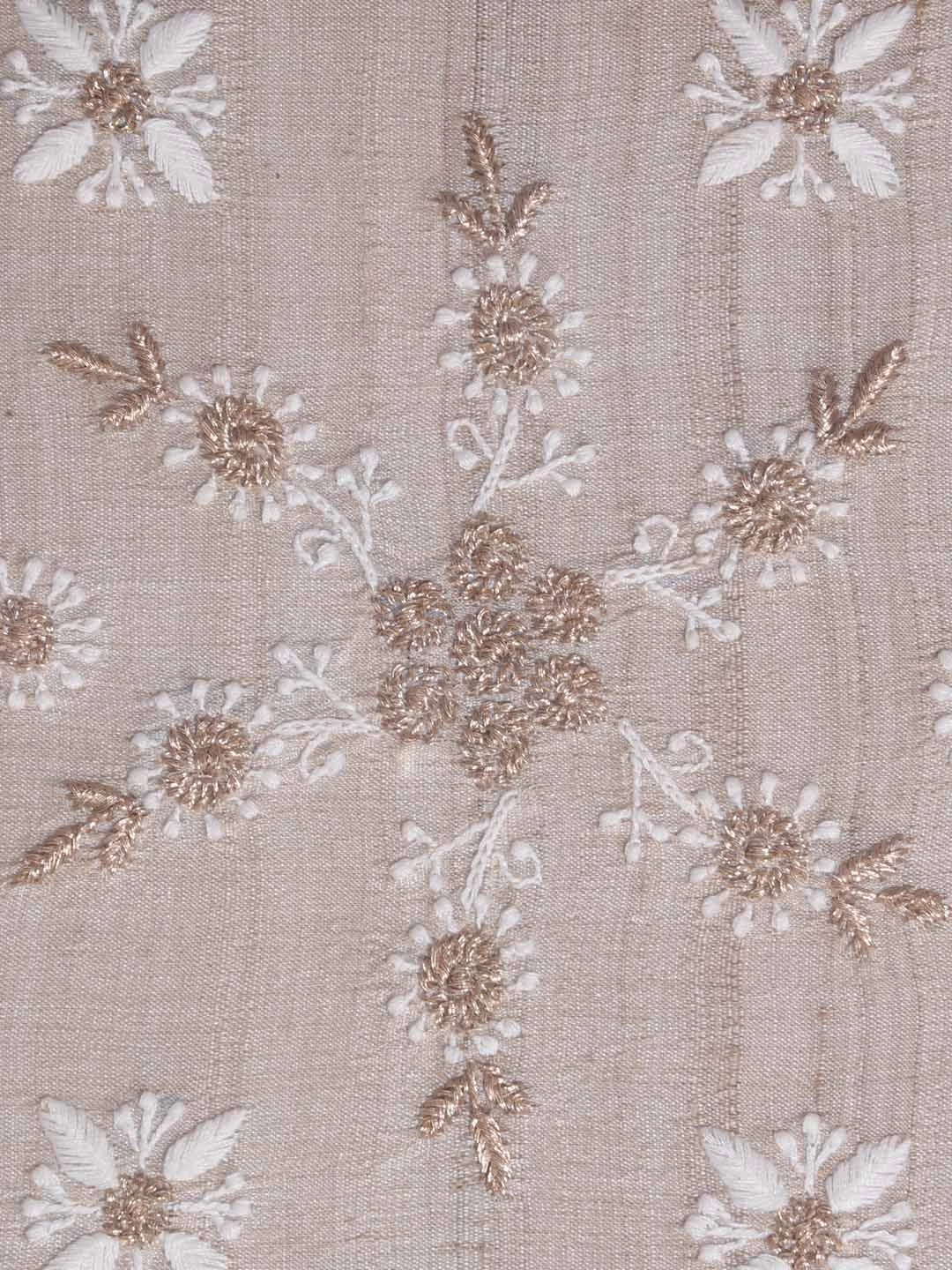 Ada Hand Embroidered Fawn Silk Lucknowi Chikankari Tray With Zari Work 01A393641