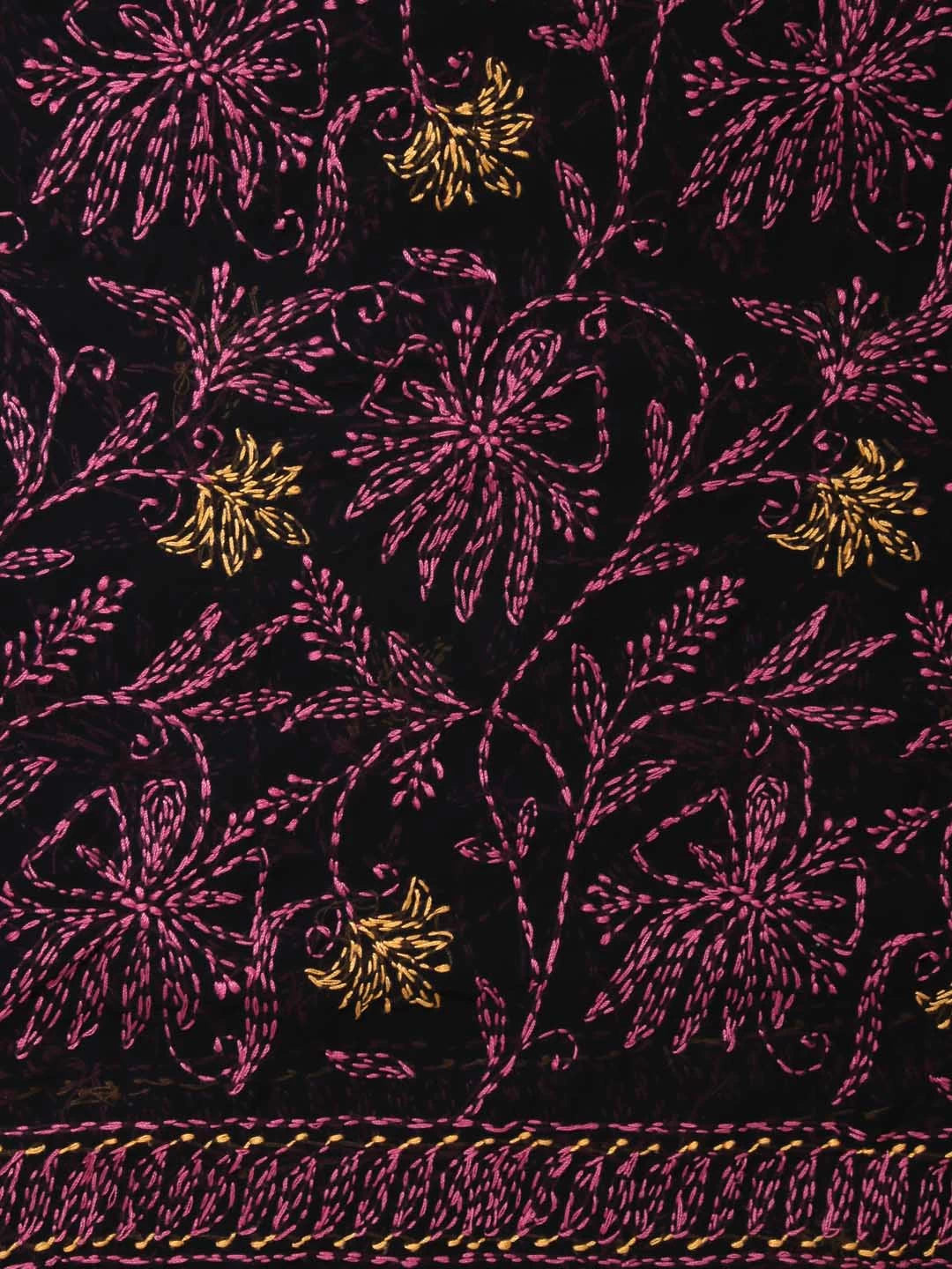 Ada Hand Embroidered Black Georgette Lucknowi Chikankari Dupatta 01A400588