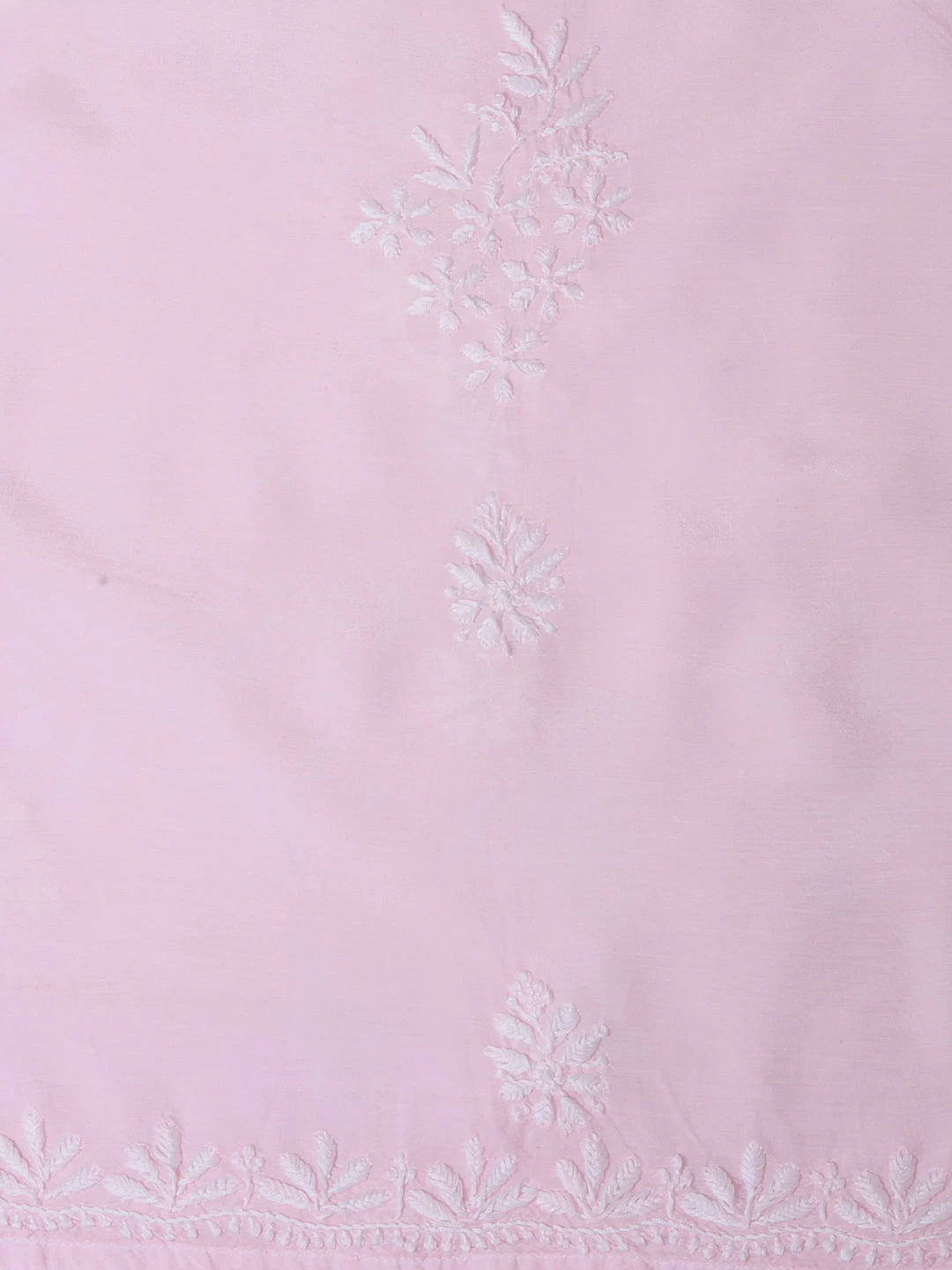 Ada Hand Embroidered Pink Ombre shade Muslin Lucknowi Chikankari Semi-Stitched Kurta Piece 01A185296
