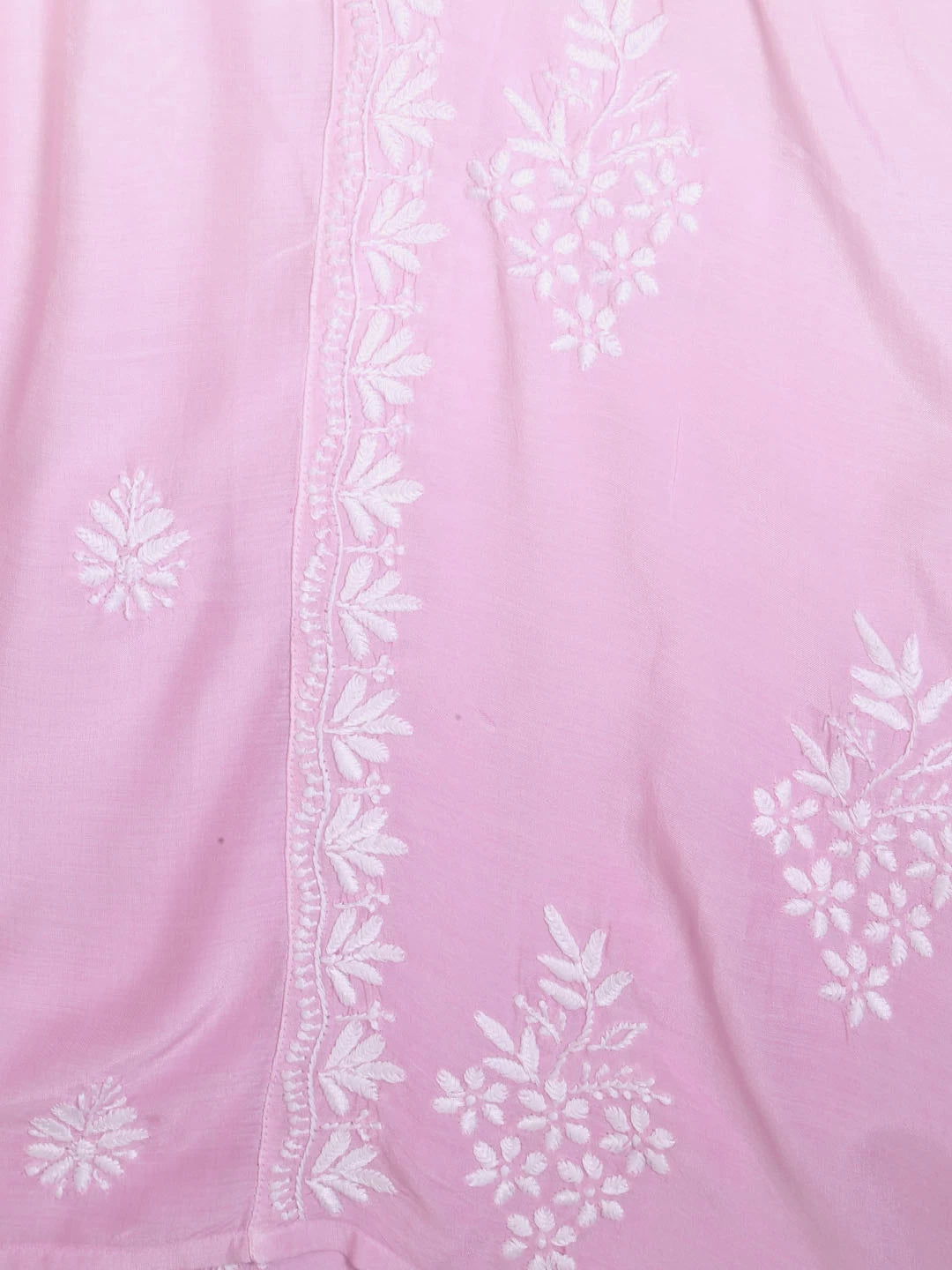 Ada Hand Embroidered Pink Ombre shade Muslin Lucknowi Chikankari Semi-Stitched Kurta Piece 01A185296