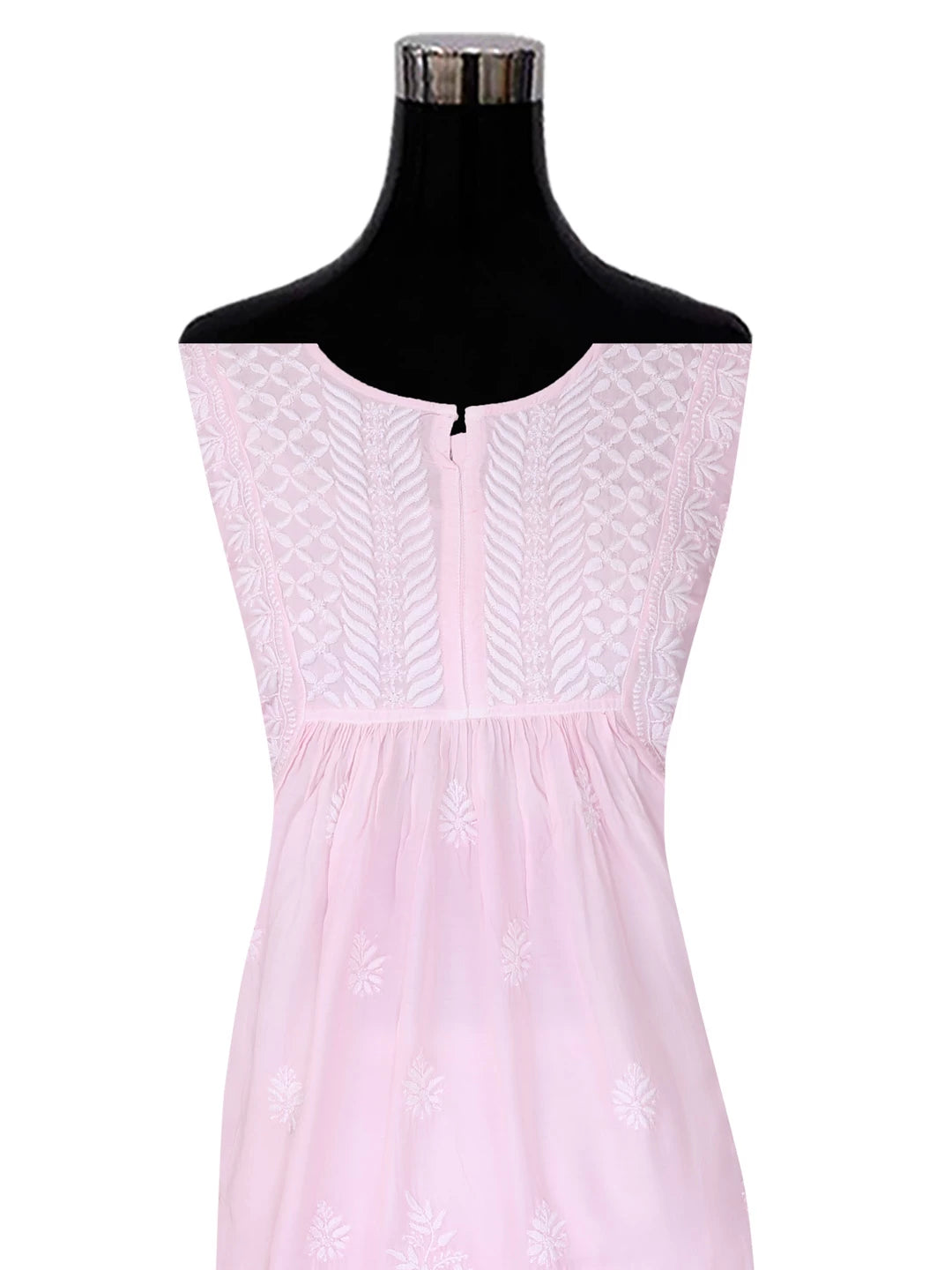 Ada Hand Embroidered Pink Ombre shade Muslin Lucknowi Chikankari Semi-Stitched Kurta Piece 01A185296